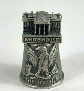 Vintage Washington Dc Pewter Topper Thimble White House Wapw