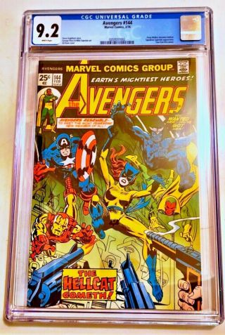 Avengers 144 Cgc 9.  2 Nm - | Hot Key 1st Hellcat Patsy Walker White Pages