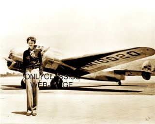 1937 Pilot Amelia Earhart Lockheed Electra Twin - Engine 8x10 Photo Aviation Icon