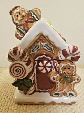 Christmas Gingerbread House Cookie Jar Canister Holiday By David 