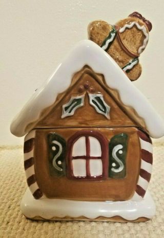 Christmas Gingerbread House Cookie Jar Canister Holiday by David ' s Cookies 2