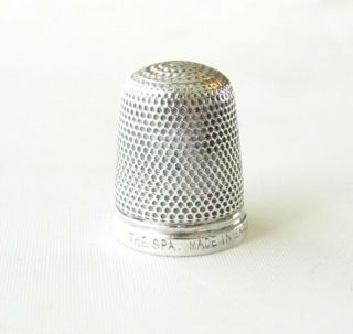 Vintage Solid Silver Sterling The Spa Thimble Size 17