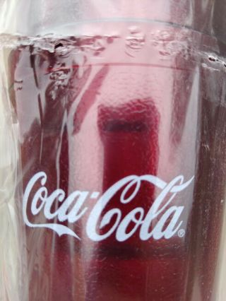 Coca Cola Ruby Red Plastic 24oz Tumbler Cup 6 Count