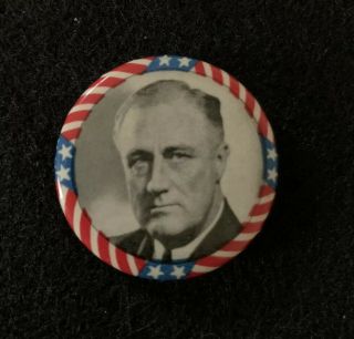 1932 Franklin D.  Roosevelt Fdr Presidential Campaign Portrait Pin Button