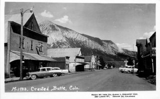 Autos Crested Butte Colorado Rocky Mountain 1950s Rppc Photo Postcard 10698