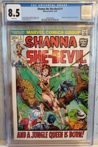 Shanna The She - Devil 1 (1972).  Vf,  Cgc 8.  5.  First Appearance Cover By Steranko