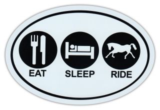 Oval Car Magnet - Eat - Sleep - Ride - Horse Lover 