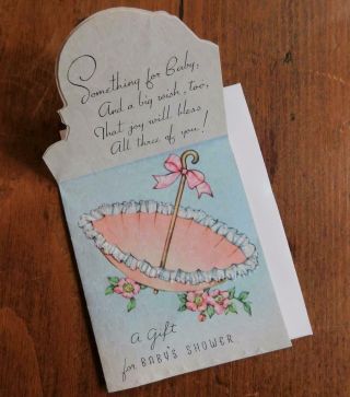 Vintage - GIFT for BABY ' S SHOWER - Greeting Card - Baby Boy or Girl - 2