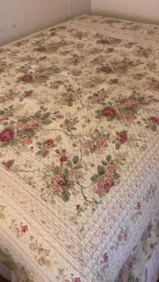 Greenland Home Fashions Antique Rose Quilted Bedspread Coverlet W/shams 83x83 "