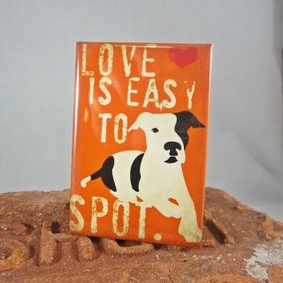 Pit Bull Love Is Easy To Spot Dog Art Magnet - Pitbull Love -