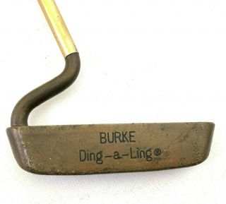 Vintage Burke Ding A Ling Putter Steel Shaft Brass Putter Tuning Fork Style Rare