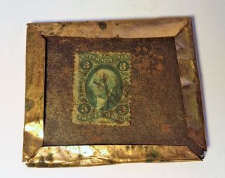 Ambrotype Woman w/Big Bow Tie 1/9 Half Case 1860s Jamestown,  NY w/R16 Rev Stamp 2