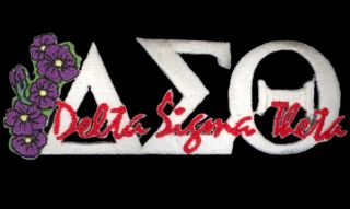 Delta Sigma Theta Signature Flower Patch 3” White