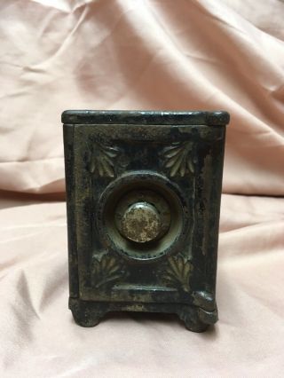 Antique Ornate Vtg 1880s Star & Moon Cast Iron Coin Combination Dial Toy Bank