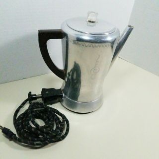 Vintage West Bend Electric Percolator 8 Cup Flavo - Matic Coffee Brown Bakelite