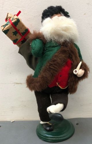 1997 Byers Choice Caroler Santa Dancing Pipe,  Presents & Bag Of Toys 10”