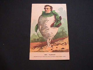 Copyright Clay & Richmond,  Buffalo N.  Y.  1885 Mr.  Turnip Ad Postcard