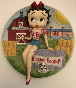 Betty Boop Plate " Kissing Booth 3d” Collector Plate - The Dansbury