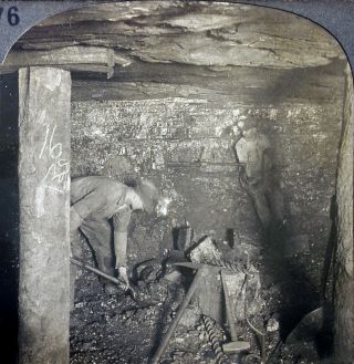 Keystone Stereoview Miners In Anthracite Coal Mine,  Pa 1910’s Education Set 76b