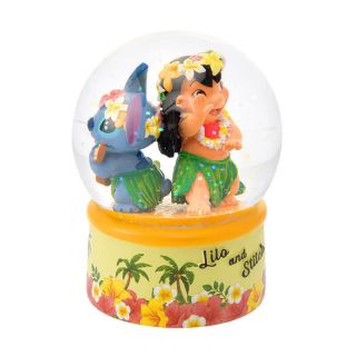 Disney store Lilo & Stitch Snow dome Globe figure doll Hawaiian stitch Aloha 2