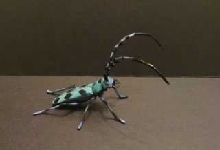 Rare Kaiyodo Furuta Series 5 Blue Rosalia Long Horned Beetle Insect Bug Figure