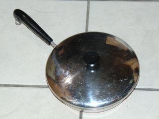 9 " Vintage Revere Ware Frying Pan Skillet W/ Lid Copper Clad Made In Usa Clinton