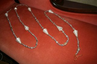 Christopher Radko Christmas Glass Garland Tree & Silver Beads 7 