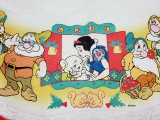 Vintage Disney Snow White & The 7 Dwarfs Christmas Tree Skirt 40 " Wide