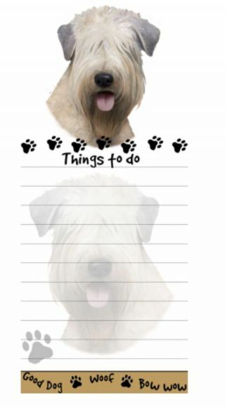 Wheaten Terrier Dog Diecut List Pad Notes Notepad Magnetic Magnet Refrigerator