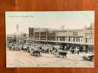 Tx Texas,  Hamlin,  Street Scene,  Old Cars & Water Tower,  Ca 1910