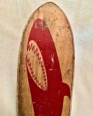 Vintage 1960’s Nash Shark Wood Skateboard 22” Graphic Skate Sidewalk Surfer 3