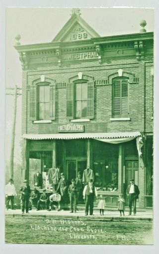 Ca.  1900 O.  M.  Bishop’s Clothing And Shoe Store,  Elizabeth,  Illinois