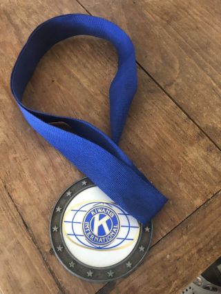 Vintage Kiwanis Crown Trophy Medallion Necklace Pendant Medal Made In The U.  S.  A