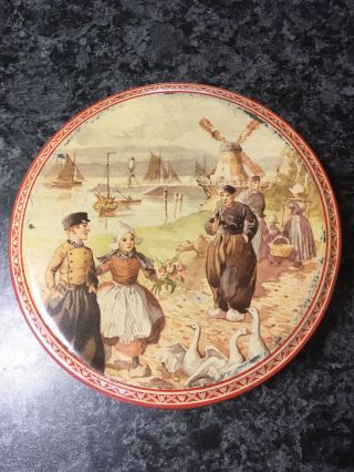 Swallows Dutch Windmill And Canal Biscuit Tin,  Circa 1939