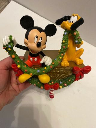 Disney Mickey Mouse And Pluto Stocking Hanger/holder Christmas Garland Decor