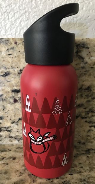 Starbucks Red Fox Stainless Steel Christmas Water Bottle 12oz