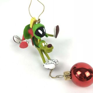 Marvin The Martian & K - 9 Christmas Bulb Ornament Warner Brothers Rare Resin