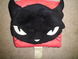 Authentic 2004 Emily The Strange Red Fluffy Pillow W/blk Sabbath