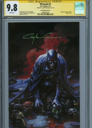 Dceased 1 Crain Variant Cover C Cgc 9.  8 Ss Signed By Clayton Crain W/coa Batman