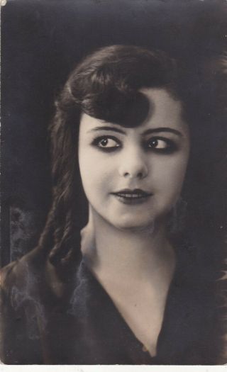 Egypt Old Vintage Photograph.  Cute Girl With Eyeliner Eyes & Long Hair