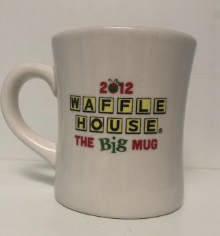 2012 Waffle House The Big Mug Heavy Ceramic Coffee Cup Happy Holidays Christmas