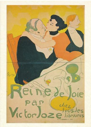 Vintage Advertising Postcard Reine De Joie 1979 Henri Toulouse Lautrec Nr121 Art