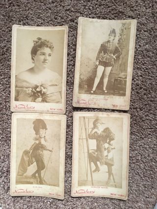 Early 1900’s Newsboy Cabinet Cards Of Burlesque Stars