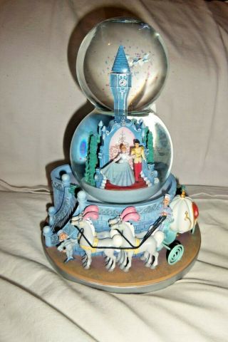 Disney Cinderella Double Snow Globe Castle A Dream Is A Wish Your Heart Makes