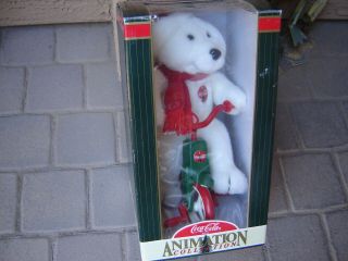 1998 Coca Cola Coke Polar Bear Animation Tricycle Pedals Around & Music
