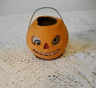 Vintage German Halloween Jack O Lantern Small 2 1/2 " Tall