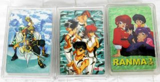 3 Decks Of Japanese Anime Playing Cards Ranma 1/2 Kingdom Hearts Yu Yu Hakusho