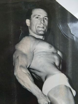 Old Photograph Clarence Ross Mr America 1947 Body Builder Muscular Physique