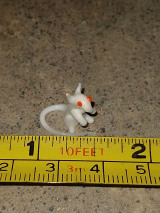 Miniature Blown Glass Tiny White Mouse Rat Us
