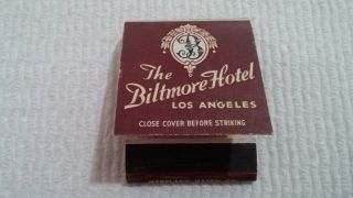 Vintage Matchbook The Biltmore Hotel Los Angeles Us Grant San Diego Ca